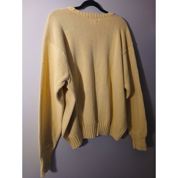 Polo Ralph Lauren Sweater Yellow Crewneck Pullover Long Sleeve Cotton XXL - Picture 4 of 5